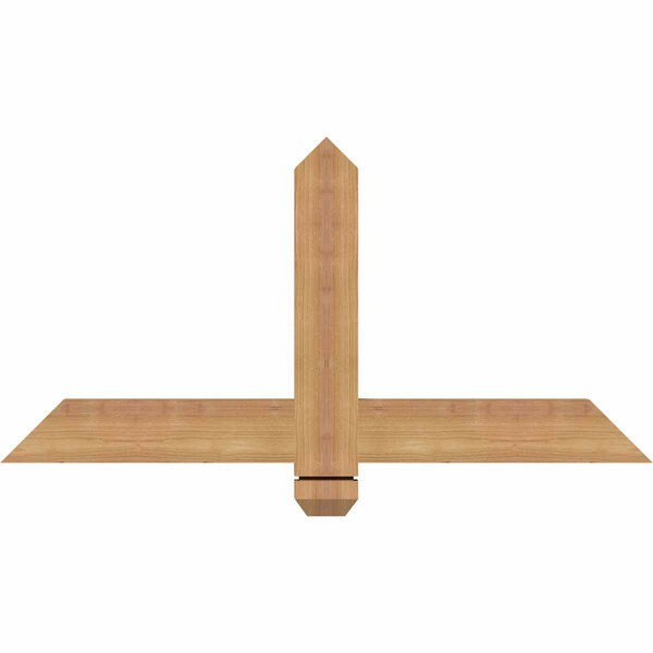 Ekena Millwork Eugene Smooth Timber Gable Bracket, Western Red Cedar, 36"W x 18"H x 1 1/2"D x 3 1/2"F, 12/12 Pitch GBW036X18X0204EUG00SWR - main